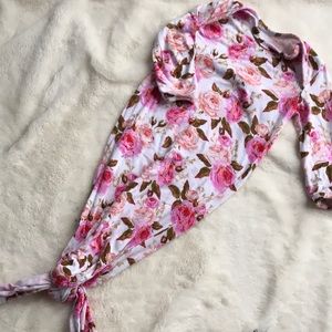 Posh Peanut Floral knotted onsie